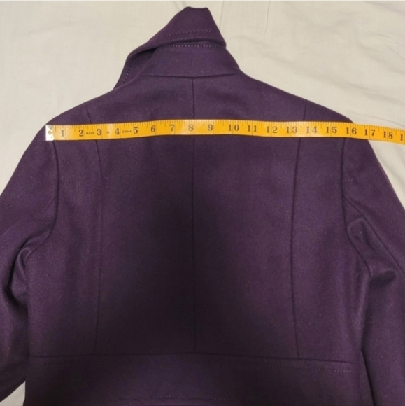 Kenneth Cole New York Deep Purple Wool Blend Coat with Satin Lining Size 6 - Picture 3 of 7